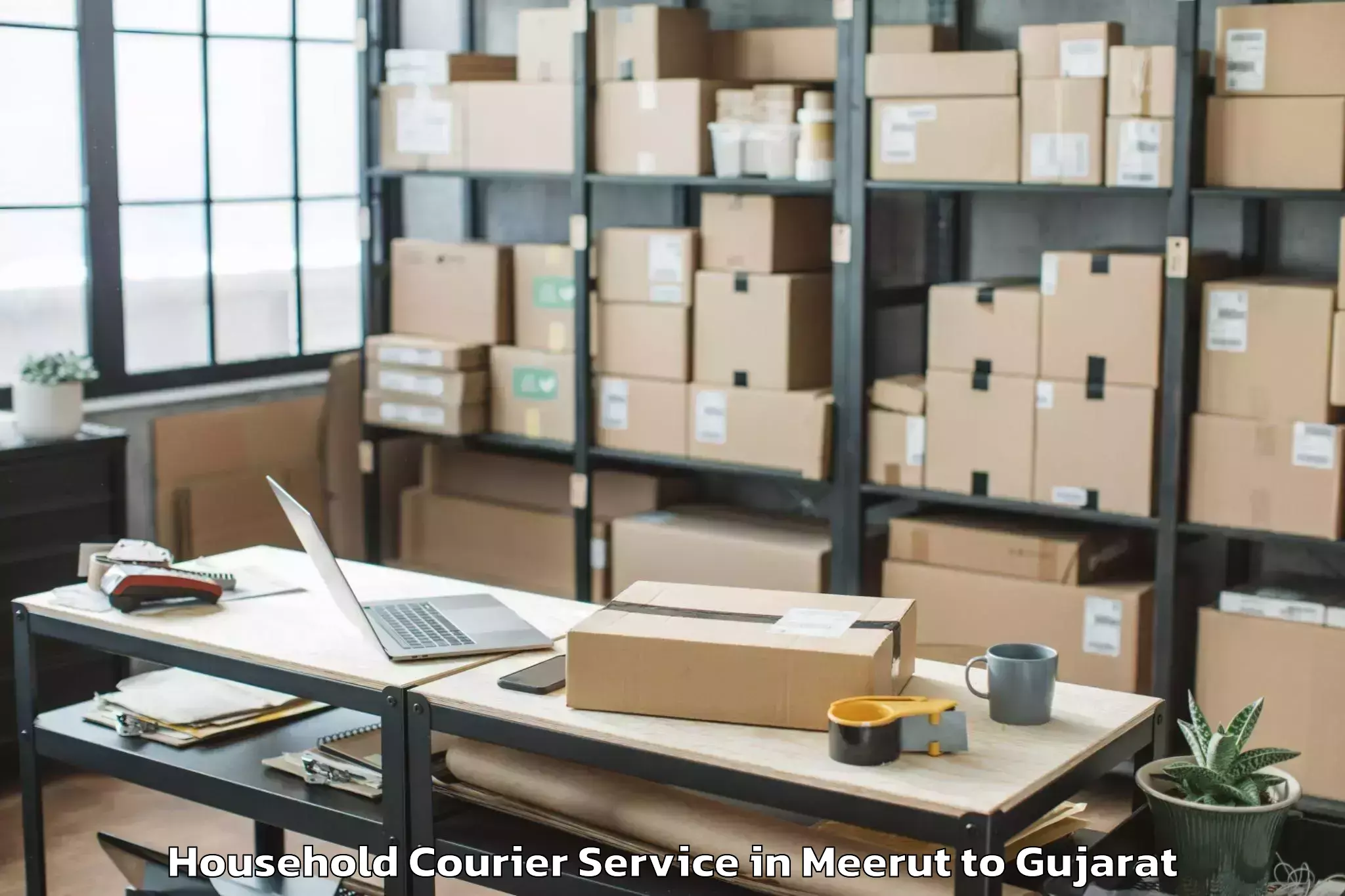 Book Meerut to Mangrol Household Courier Online